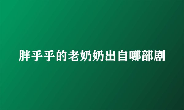 胖乎乎的老奶奶出自哪部剧