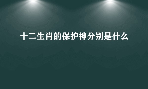 十二生肖的保护神分别是什么