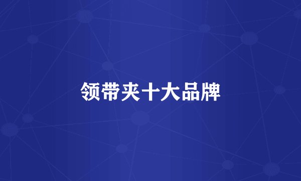 领带夹十大品牌