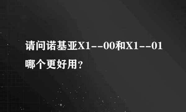 请问诺基亚X1--00和X1--01哪个更好用？