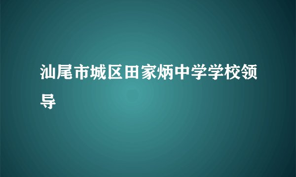 汕尾市城区田家炳中学学校领导