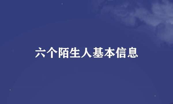 六个陌生人基本信息