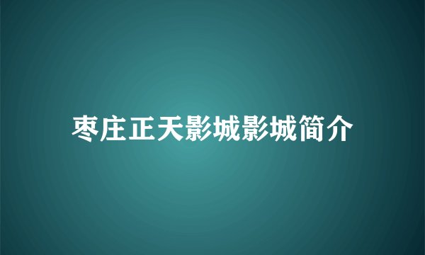 枣庄正天影城影城简介