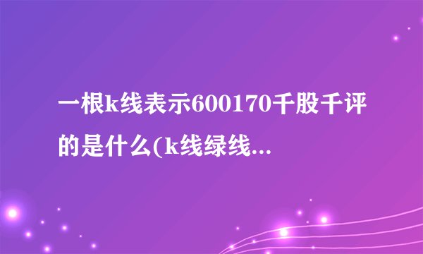 一根k线表示600170千股千评的是什么(k线绿线是什么线)