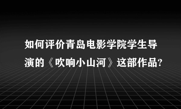 如何评价青岛电影学院学生导演的《吹响小山河》这部作品?