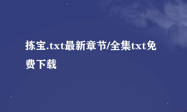 拣宝.txt最新章节/全集txt免费下载