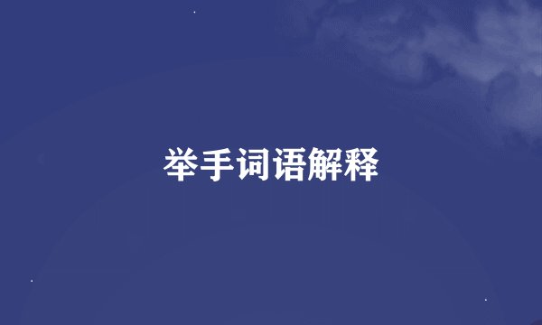 举手词语解释