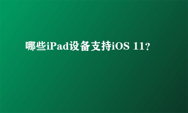 哪些iPad设备支持iOS 11？