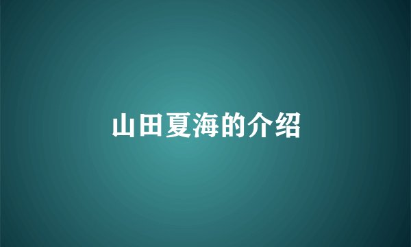 山田夏海的介绍