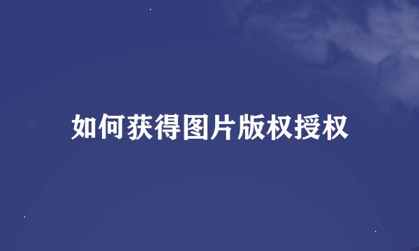 如何获得图片版权授权