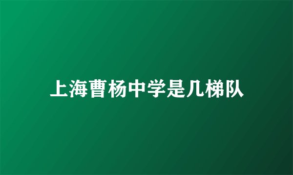 上海曹杨中学是几梯队