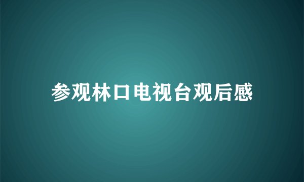 参观林口电视台观后感