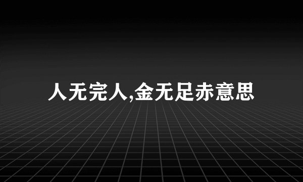 人无完人,金无足赤意思