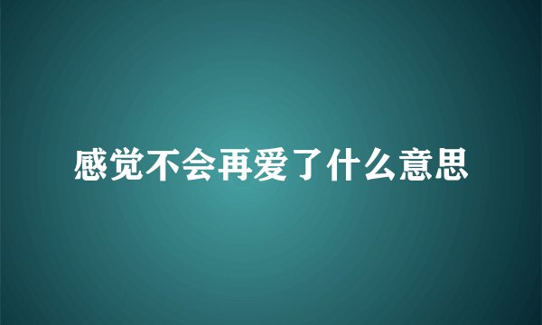 感觉不会再爱了什么意思