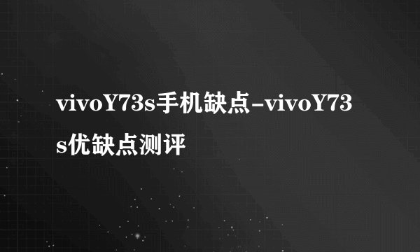 vivoY73s手机缺点-vivoY73s优缺点测评
