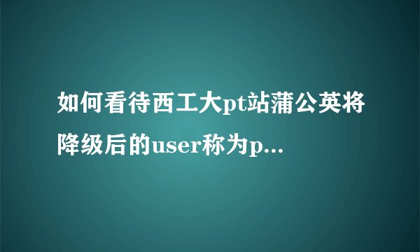 如何看待西工大pt站蒲公英将降级后的user称为peasant(农民