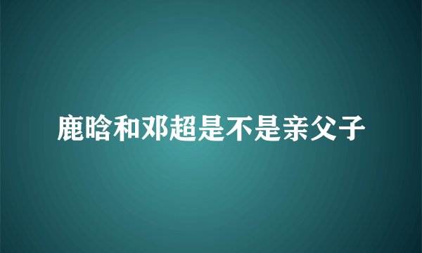 鹿晗和邓超是不是亲父子
