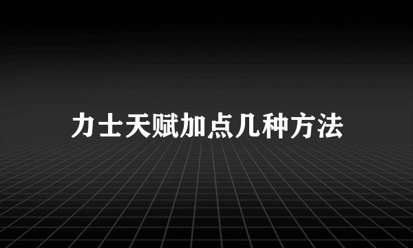 力士天赋加点几种方法
