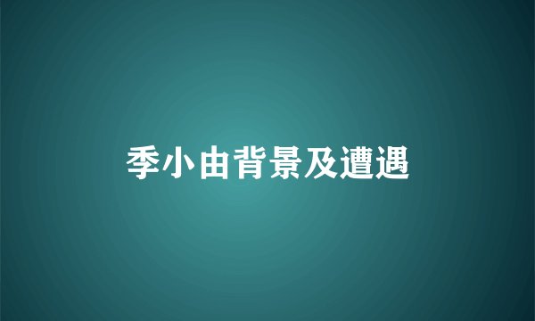 季小由背景及遭遇