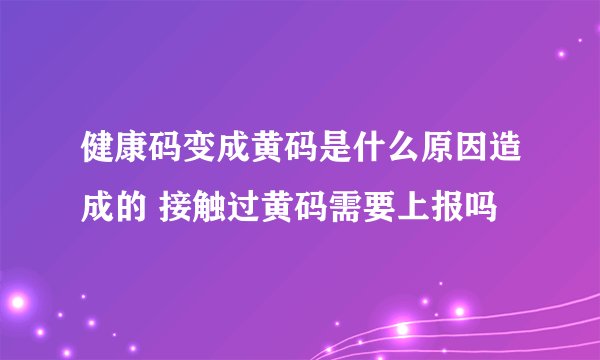 健康码变成黄码是什么原因造成的 接触过黄码需要上报吗