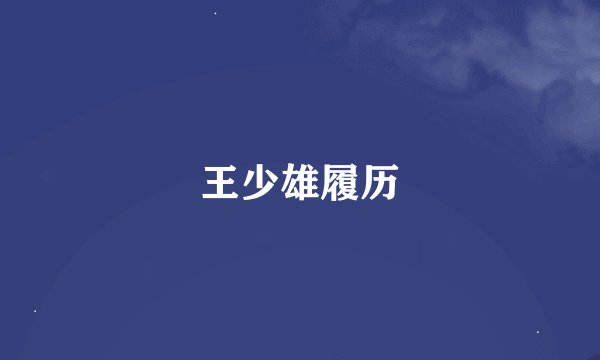 王少雄履历