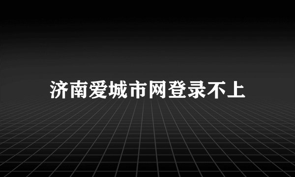 济南爱城市网登录不上