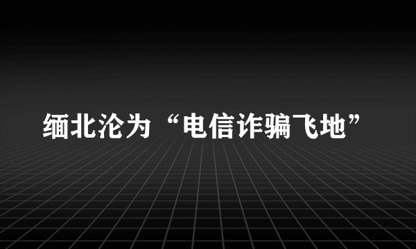缅北沦为“电信诈骗飞地”