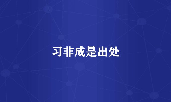 习非成是出处