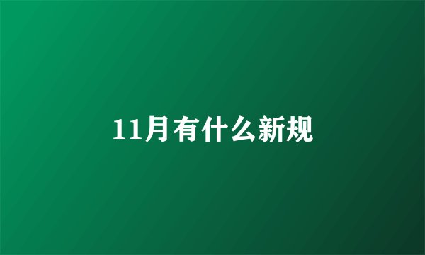 11月有什么新规