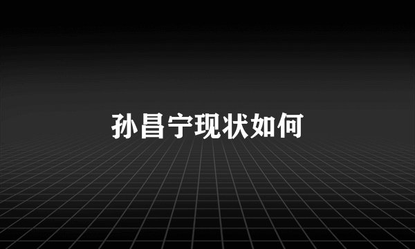 孙昌宁现状如何