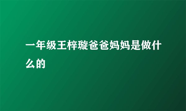 一年级王梓璇爸爸妈妈是做什么的