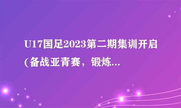 U17国足2023第二期集训开启(备战亚青赛,锻炼年轻队员实力)