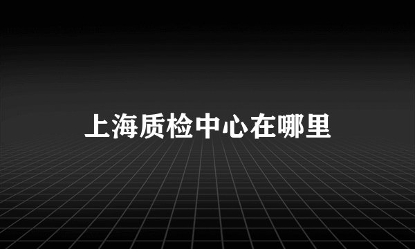 上海质检中心在哪里