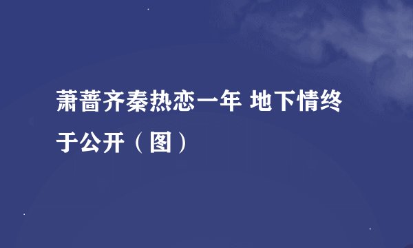 萧蔷齐秦热恋一年 地下情终于公开（图）