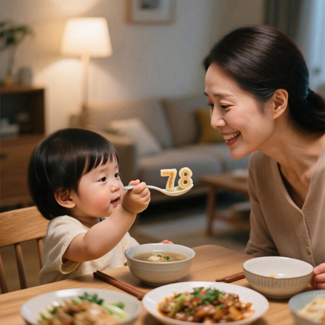 小孩把78喂给妈妈吃