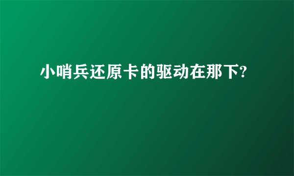 小哨兵还原卡的驱动在那下?
