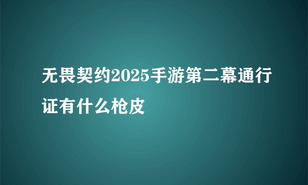 无畏契约2025手游第二幕通行证有什么枪皮