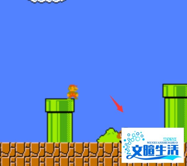 超级玛丽第一关怎么进入水管吃金币？