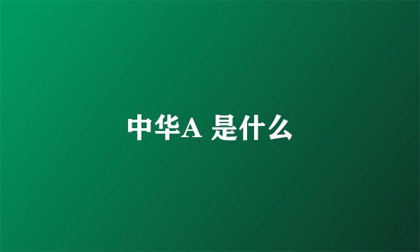 中华A 是什么