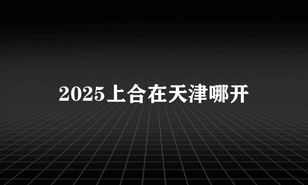 2025上合在天津哪开