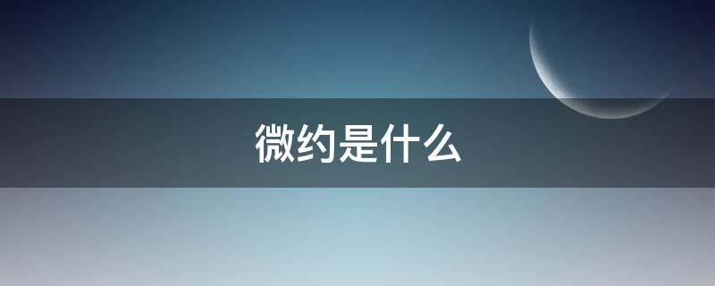 微约是什么