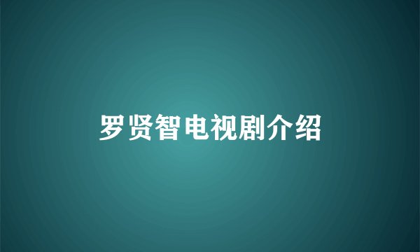 罗贤智电视剧介绍