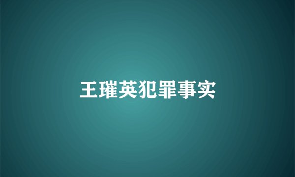 王璀英犯罪事实