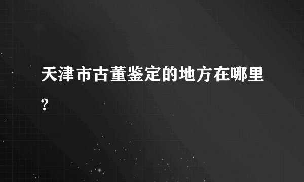 天津市古董鉴定的地方在哪里?