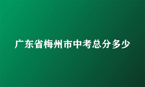 广东省梅州市中考总分多少