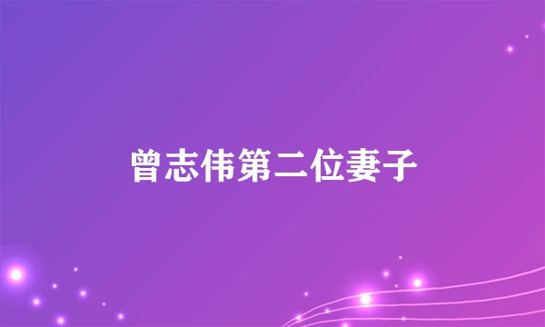 曾志伟第二位妻子