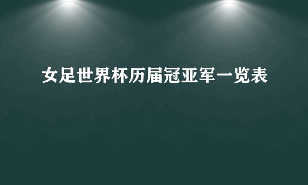 女足世界杯历届冠亚军一览表