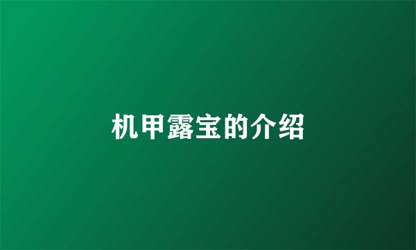 机甲露宝的介绍