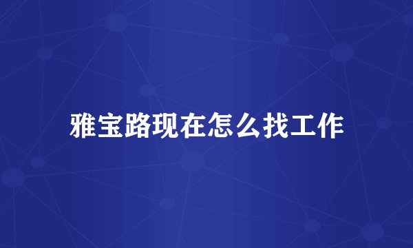 雅宝路现在怎么找工作