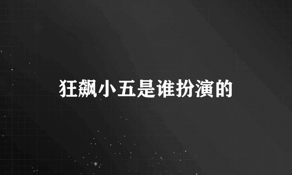 狂飙小五是谁扮演的